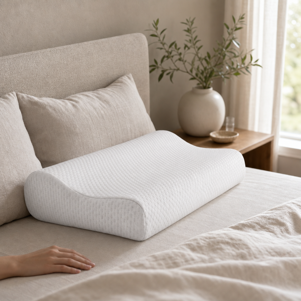 Wave-Contour Pillow — in use