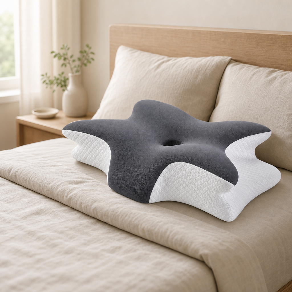 Butterfly-Contour Pillow — in use