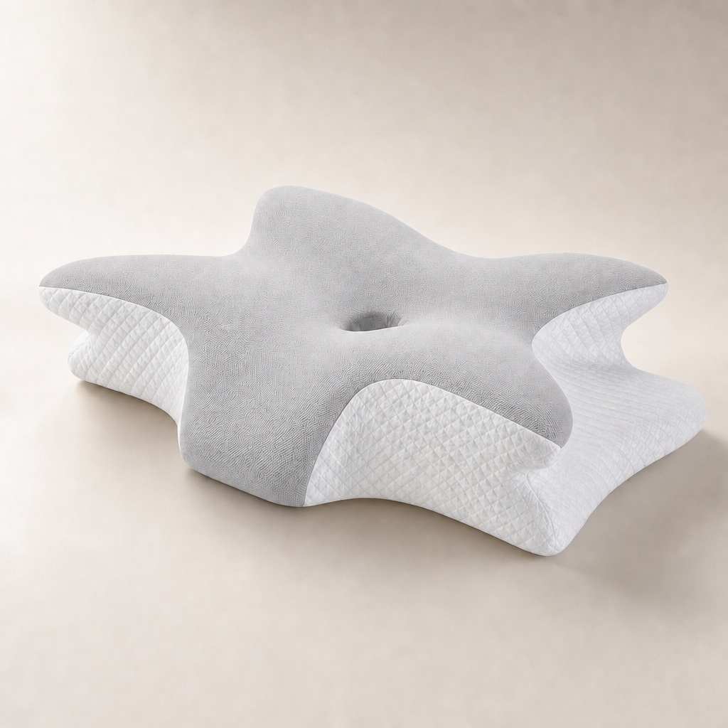 Butterfly-Contour Pillow — light grey colour