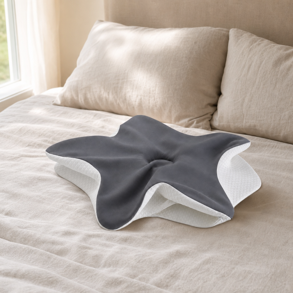 Contoured Pillow Cover Only — Three Colors — in use