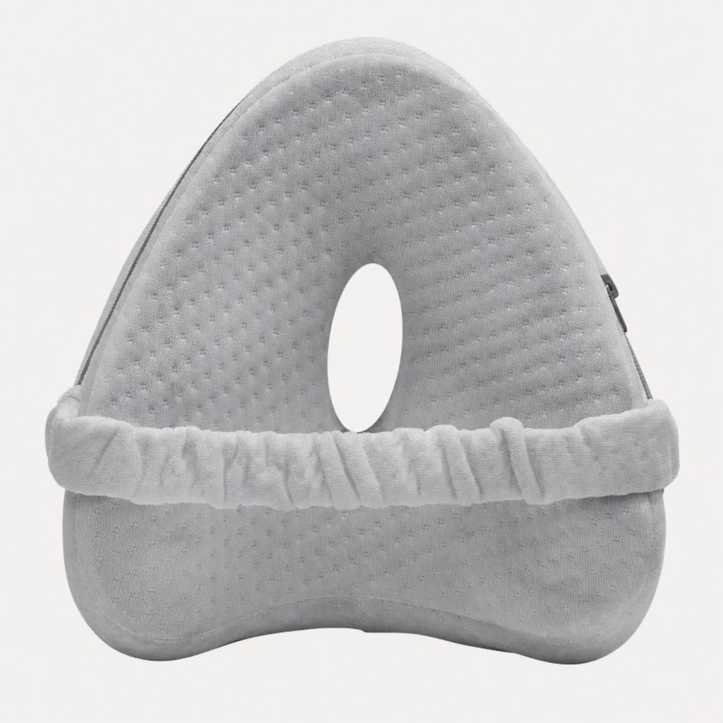 Contoured Knee Pillow for Side Sleeping — grey colour