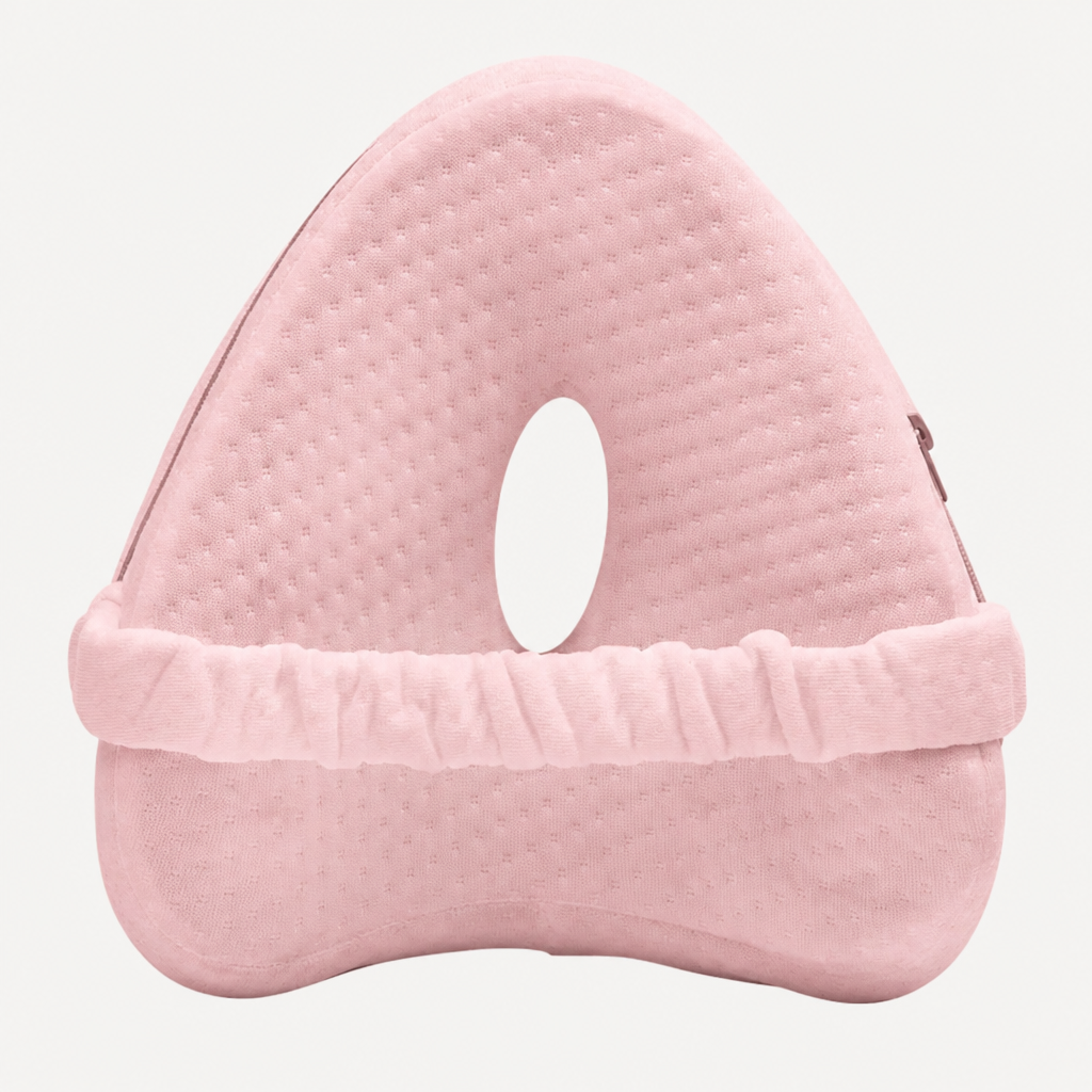 Contoured Knee Pillow for Side Sleeping — pink colour