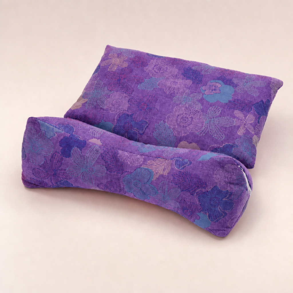 Two-Piece Modular Pillow Set — purple floral colour