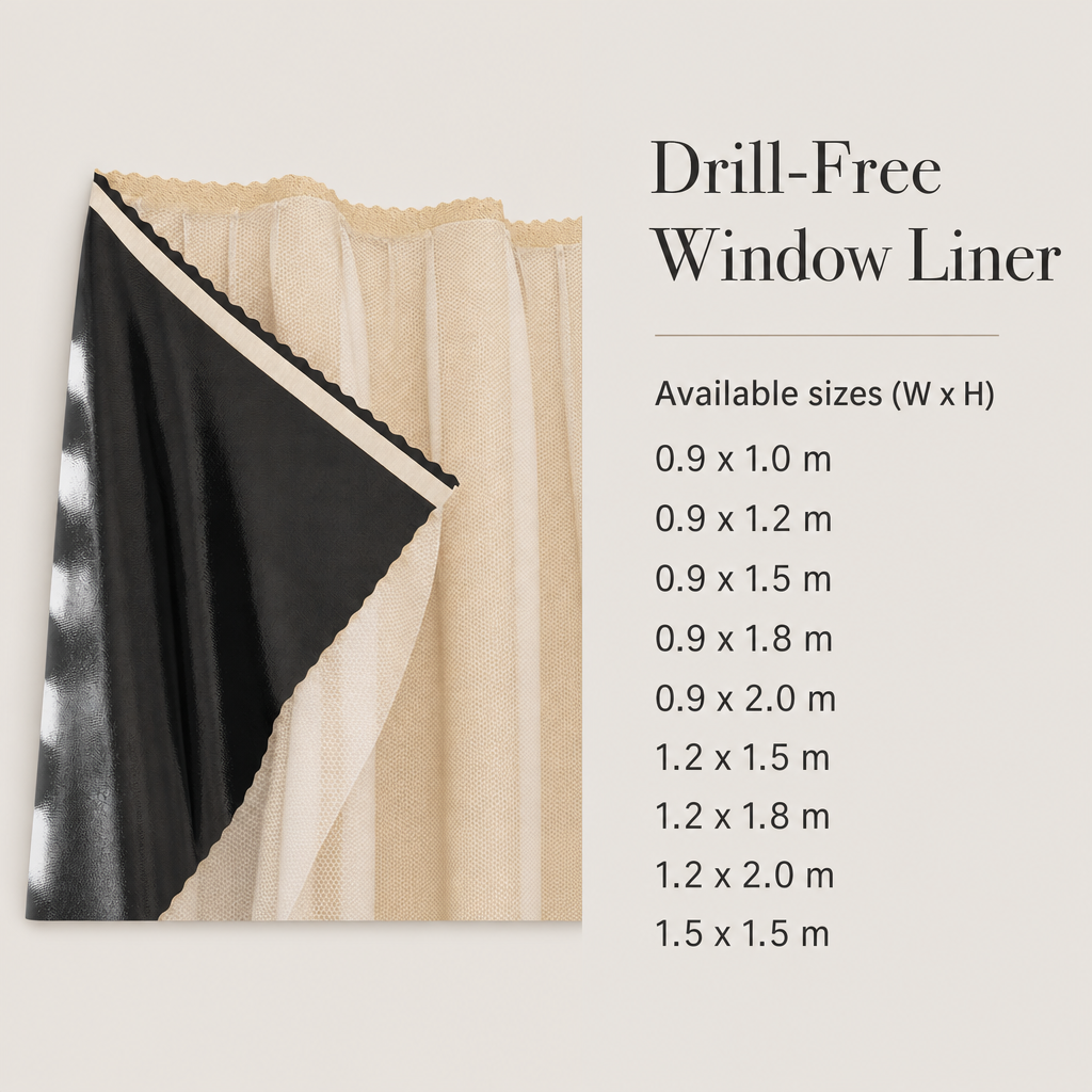 Drill-Free Window Liner — Six Colors and Nine Sizes — specifications