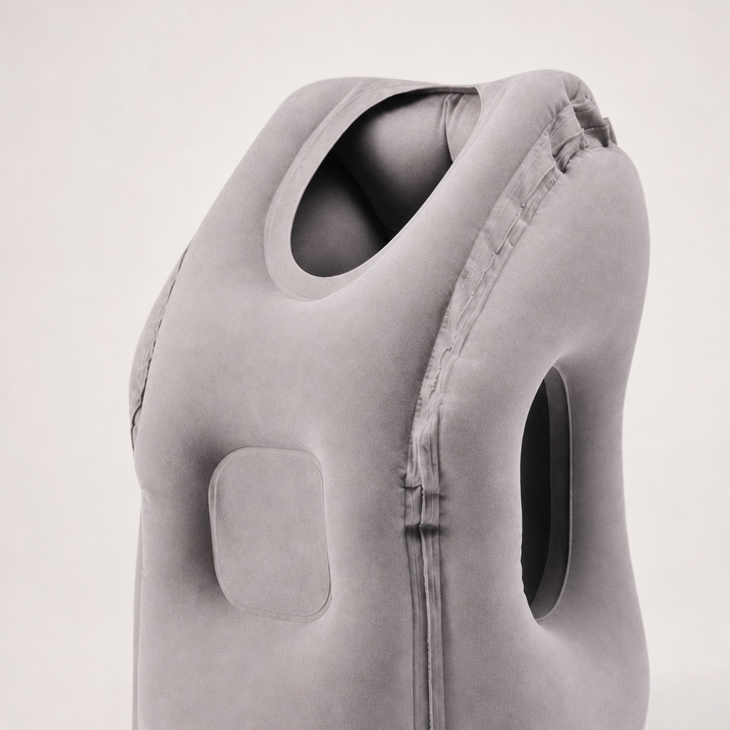 Inflatable Travel Nap Pillow — Pump Options — key features