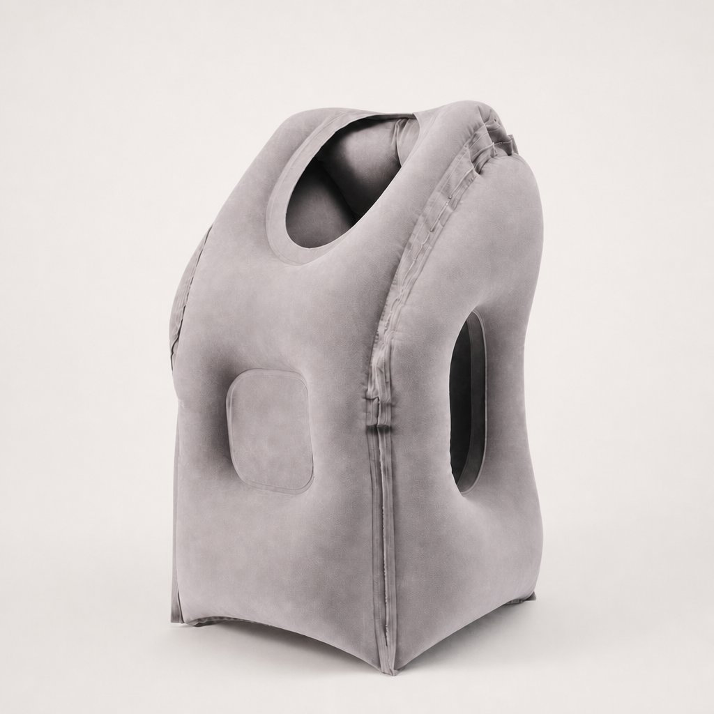 Inflatable Travel Nap Pillow — Pump Options — hero