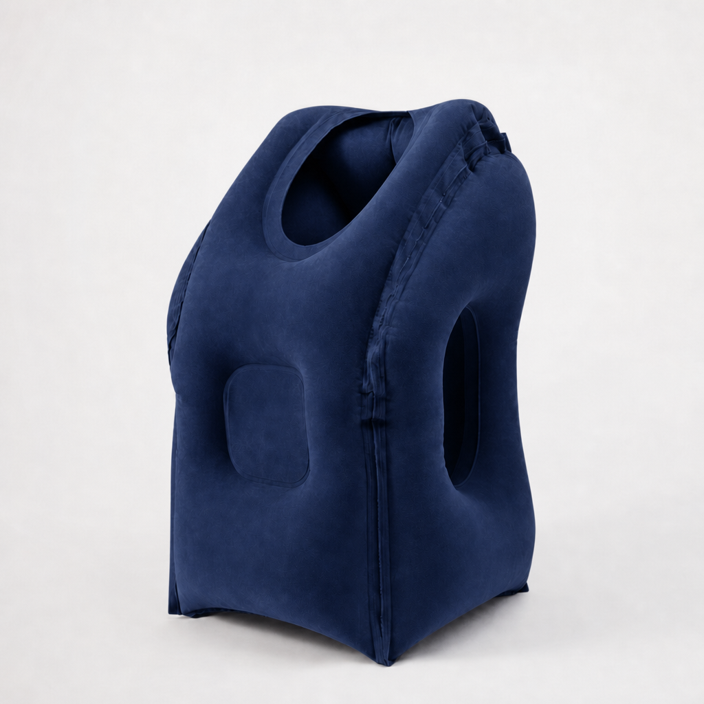 Inflatable Travel Nap Pillow — Pump Options — navy without pump colour